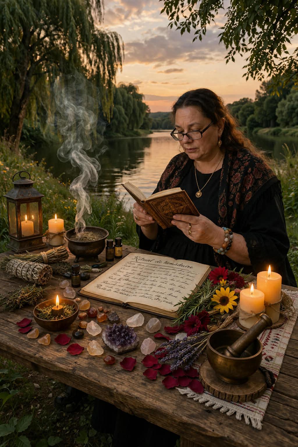 Tămăduitoarea Monica – Ritual la apă, cu lumânări și plante
